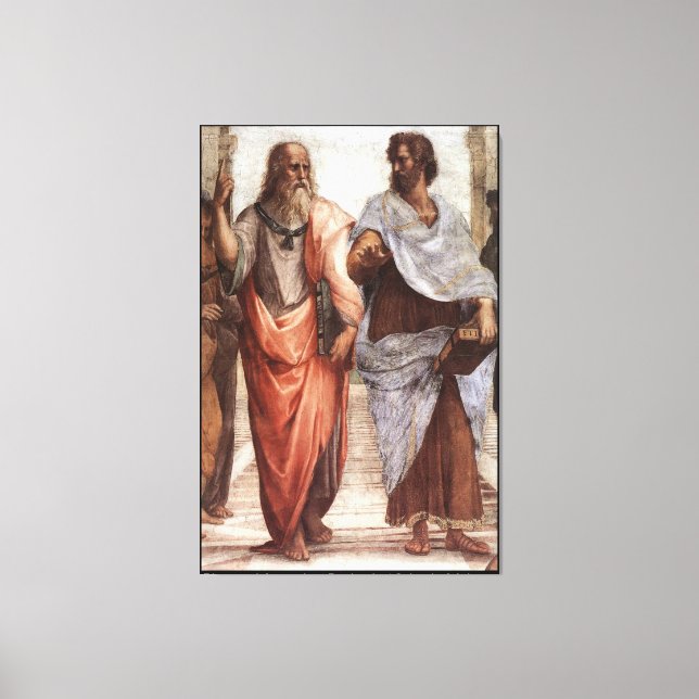 Platon och Aristoteles / Raphaels skola i Aten / Canvastryck (Framsida)
