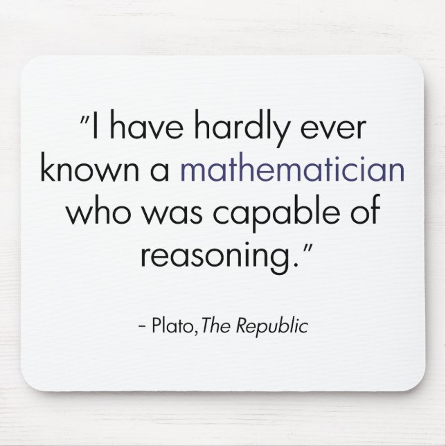 Platon på matematiker musmatta (Framsidan)