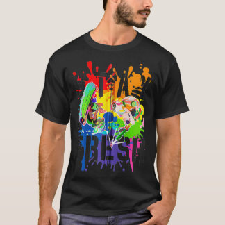 Platon-Pridet Behåll färdigt Rainbow Paint Splat Z T Shirt