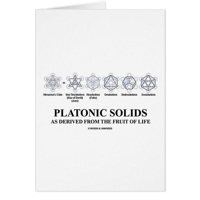 Platoniska heltäckande som härledde från frukten hälsningskort (Framsidan)