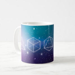 Platonska kroppar 3D symbol universum Kaffemugg