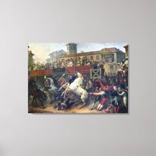 Plats av en unmounted hästkapplöpning i Rome Canvastryck