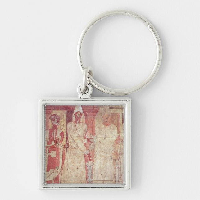 Plats av ett offer av Conon och hans familj Fyrkantig Silverfärgad Nyckelring (Framsidan)