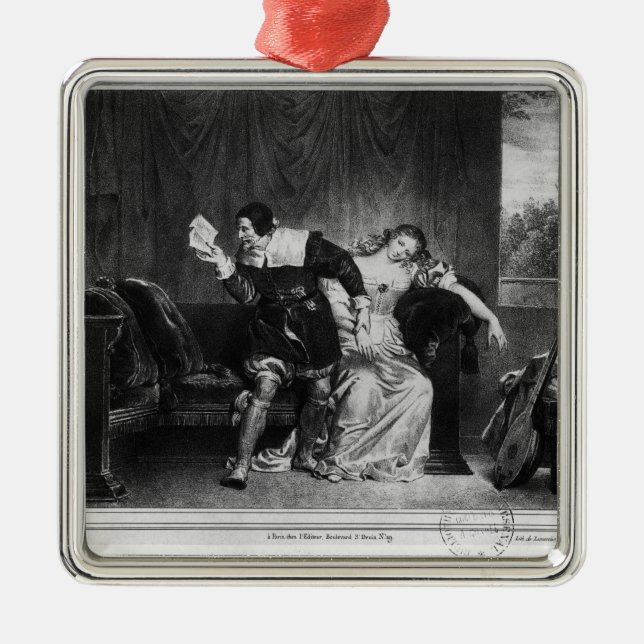 Plats av kusin brev julgransprydnad metall (Framsidan)