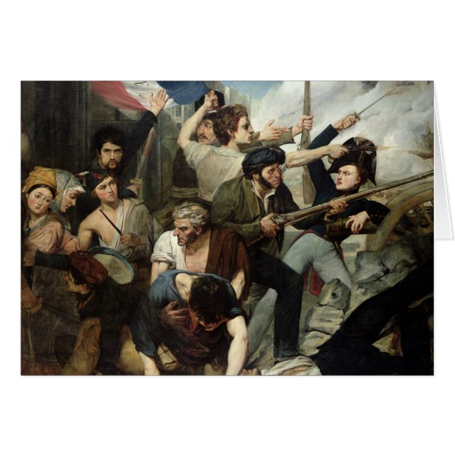 Plats av revolutionen 1830 hälsningskort (Framsidan Horizontal)