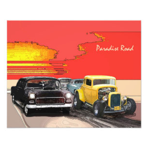 Plats för amerikangrafitti"Paradise Road" dragrac Fototryck