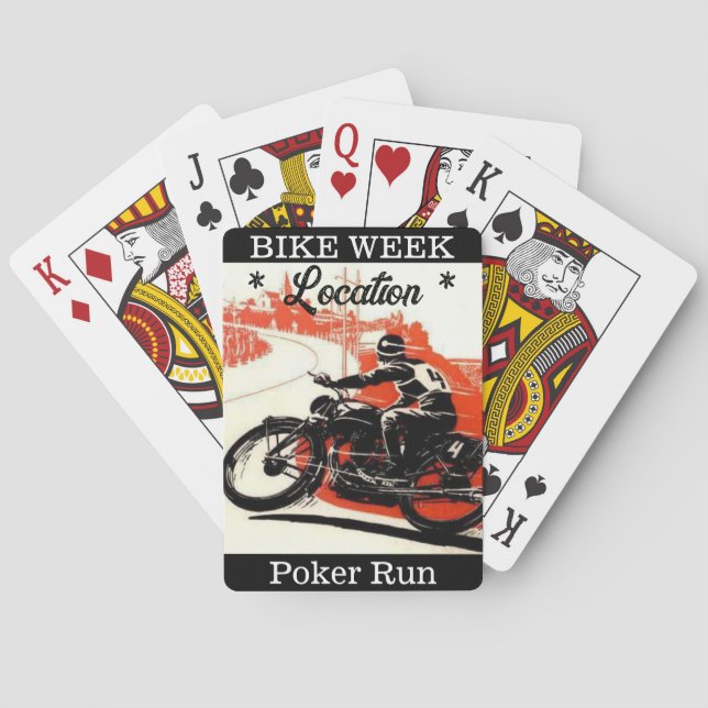Plats för Anpassadet för Bike Week Poker Springa Casinokort (Baksidan)