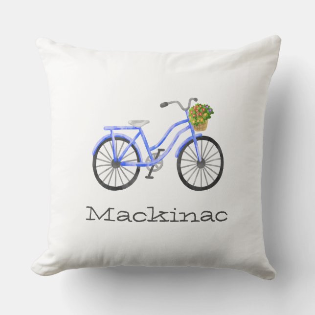 Plats för familjeblommor för Bicycle Mackinac Isla Kudde (Framsida)