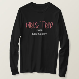 Plats för handskriven flicka och år T-Shirt