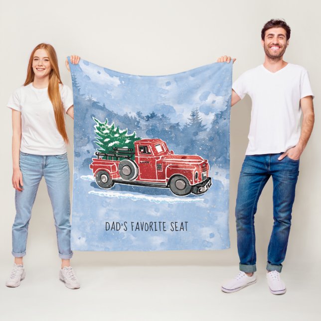 Plats för julvintagelastbil fleecefilt (På plats)