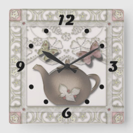 Plats för köket fyrkantig klocka