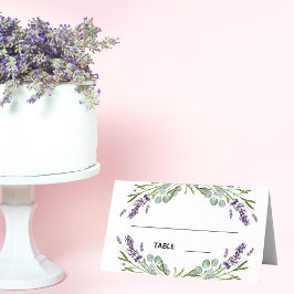 Plats för lavender eucalyptus greenery bröllop placeringskort