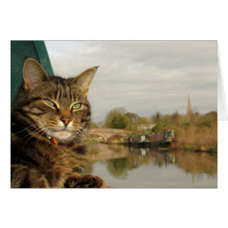 Plats för Narrowboat kattkanal på Braunston. Hälsningskort