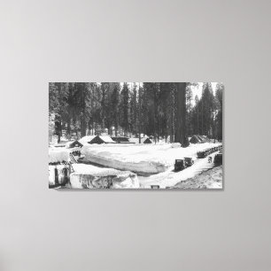Plats för Sequoianationalparksnö i by Canvastryck