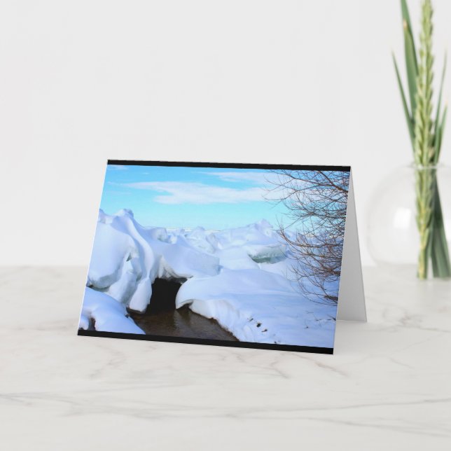 Plats för sjöWinnebagovinter som är tänkande av Kort (Framsida)