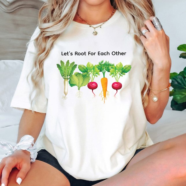 Plats för varje annat vegetabiliskt älskare t shirt (Lets Root For Each Other Vegetable lover T-Shirt)