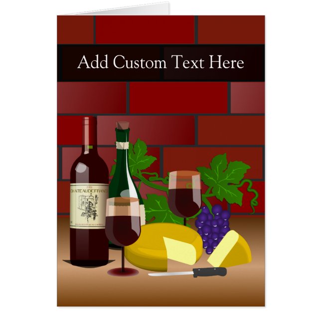 Plats för vinostbord hälsningskort (Framsidan)