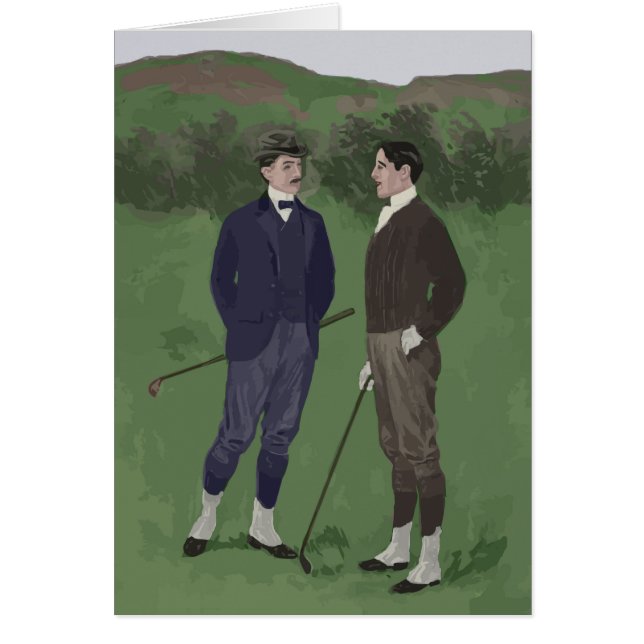 Plats för vintagelookgolf hälsningskort (Framsidan)