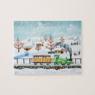 Plats för vinter för folk konst för Choo choot Pussel