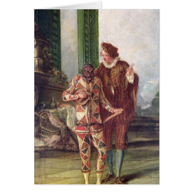 Plats från den Commedia dell'Arten Hälsningskort (Framsidan)