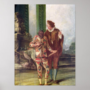 Plats från den Commedia dell'Arten Poster