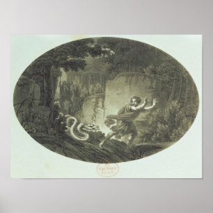 Plats från "den magiska flöjten" vid Mozart Poster