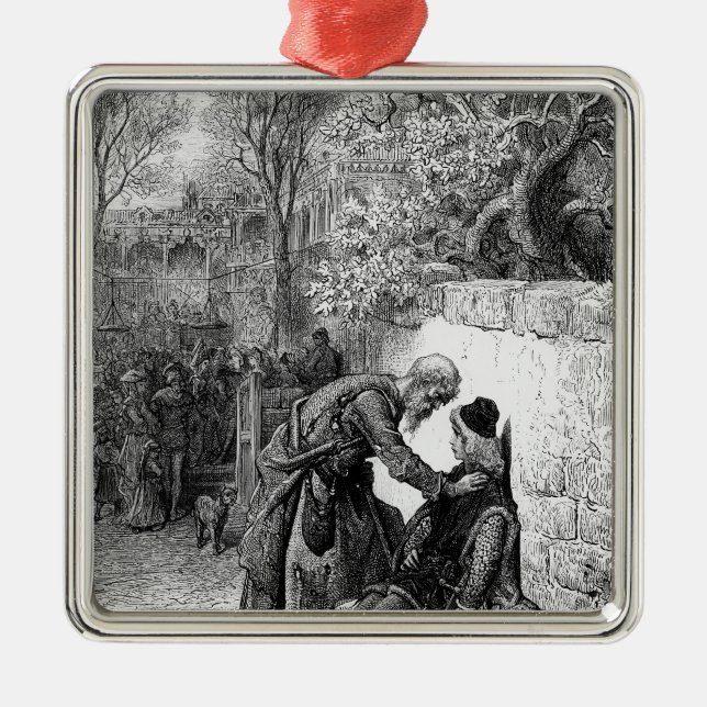 Plats från "rimen av den forntida sjömannen", julgransprydnad metall (Framsidan)