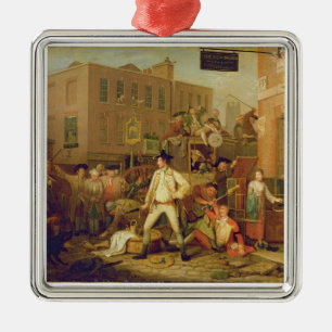 Plats i en London gata, 1770 (olja på kanfas) Julgransprydnad Metall