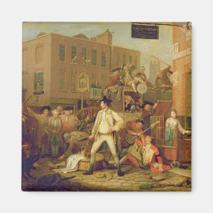 Plats i en London gata, 1770 (olja på kanfas) Magnet
