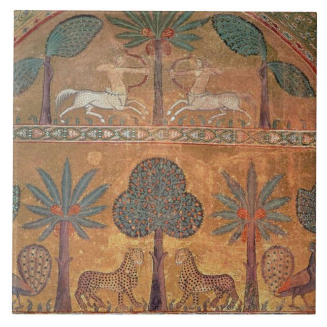 Plats med kentaurer, från rummet av kungen Ruggero Kakelplatta (Framsidan)