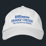 Plats och datum för Anpassningsbar av basket för f<br><div class="desc">Krysta i stil med anpassningsbarnas basebolllock med egen text. För närvarande står "Ditt namn" Family Cruise och platsen och datumet för kryssningen. Ändra texten och hatten färg enkelt. Underbar för de där hettens soliga dagar på toppdäcket!</div>