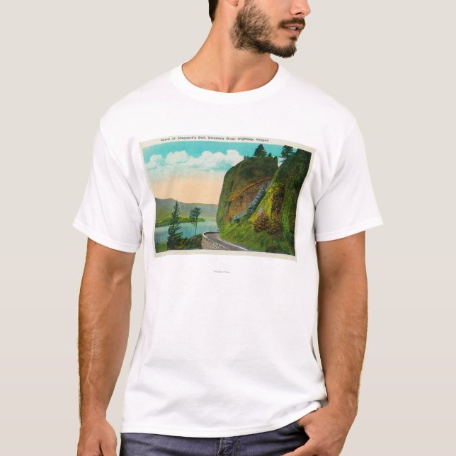 Plats på Shepperds Dell på Columbia River T Shirt (Framsida)