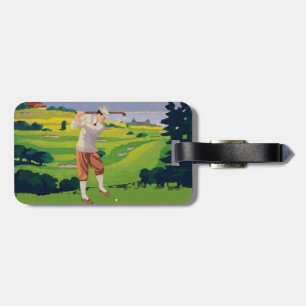 Plats V2 för golfspel för vintagestilSkotska Bagagebricka