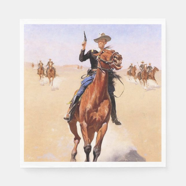 Platsbygdsryttare (Cowboy Häst Ryttare) Pappersservett (Framsidan)
