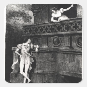 Platsen från agerar III av 'Romeo och Juliet Fyrkantigt Klistermärke