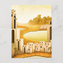 "Platsen" - Mellanöstern / Orient ökenmålning Meddelande Vykort