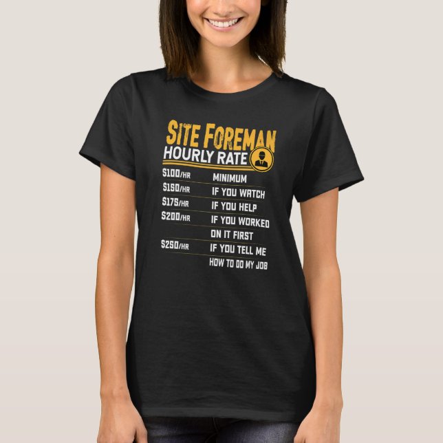 Platsens Foreman Timrate Site Foreman Manager T Shirt (Framsida)