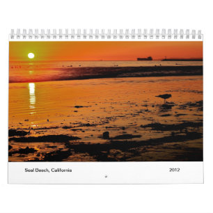 Platser av förseglar stranden kalender