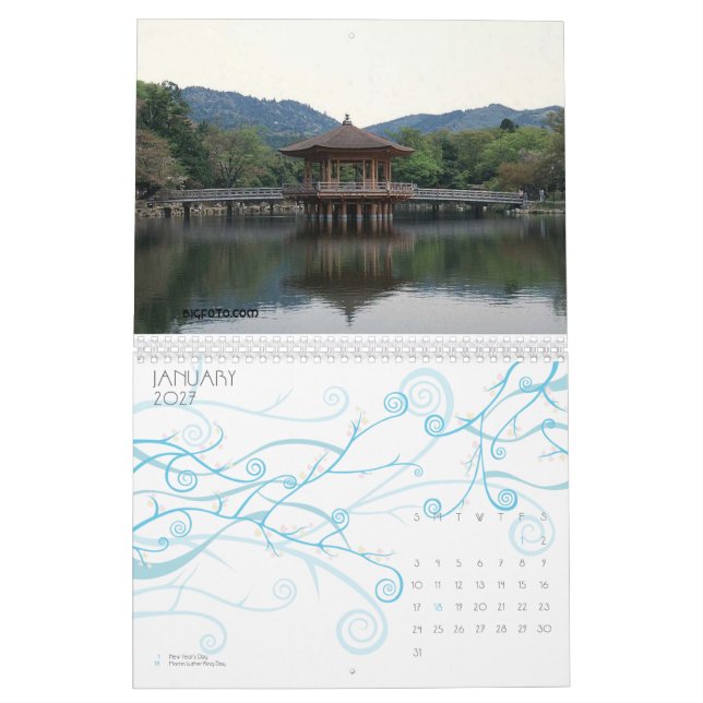 Platser av Japan kalender för 12 månad (Jan 2027)