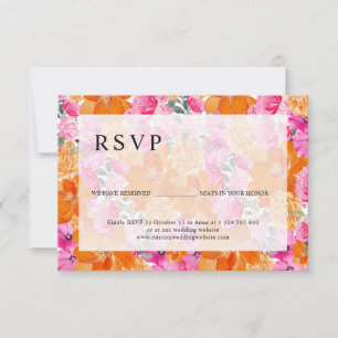 Platser för Blommigt av rosa och Orange som är res OSA Kort