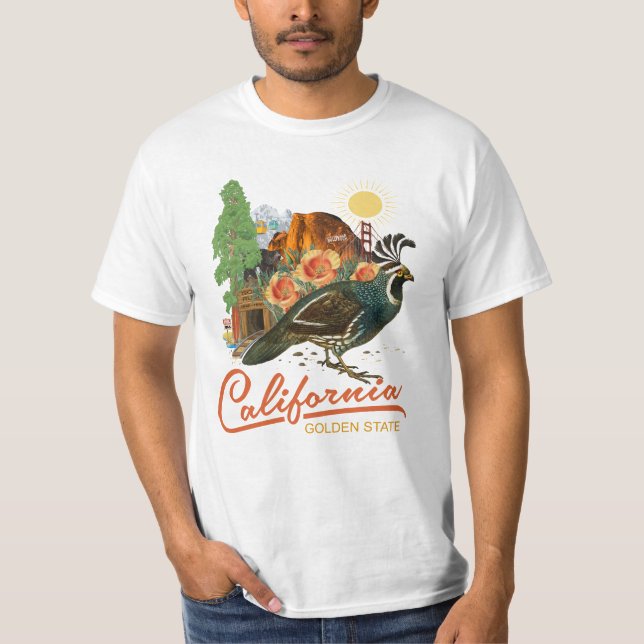 Platser för Landmarks för Kalifornien Kalifornien T Shirt (Framsida)