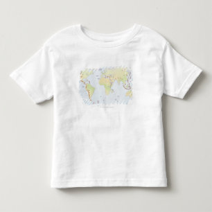 Platser för världskartavisning av vulkanisk t shirt