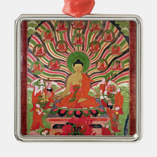 Platser från livet av Buddha Julgransprydnad Metall (Framsidan)