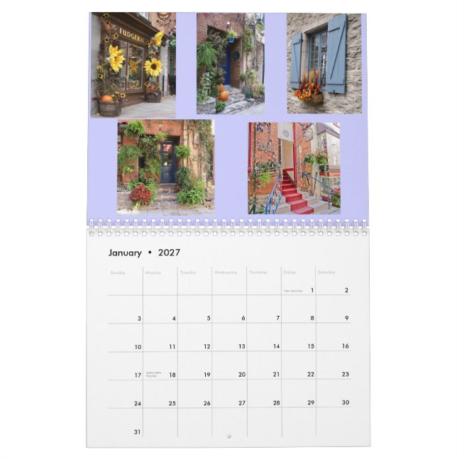 Platser från Quebec City Kalender (Jan 2027)