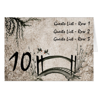 Platshållare för Oriental bridge Bröllop Bord OBS Kort