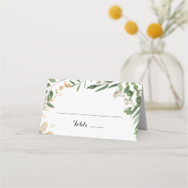 Platskort för den tropiska Grönten Guld Foliage Br Placeringskort