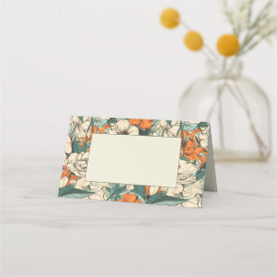 Platskort för gästblommor i namn placeringskort