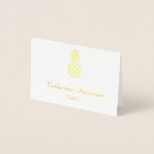 Platskort för guldfolie av ananas   eskort folierat kort