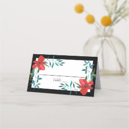 Platskort för tropisk Blommigt Placeringskort
