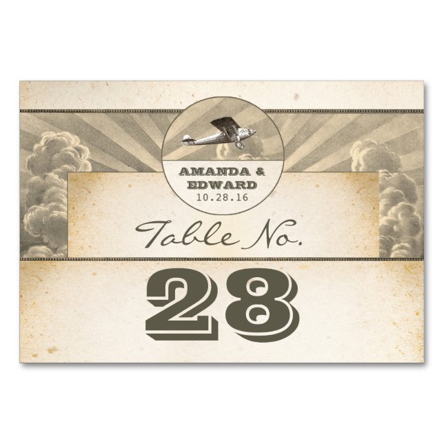 Platskort för tropisk destination för bröllop med  bordsnummer (Framsidan)